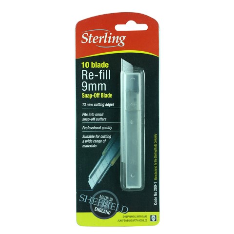 STERLING SMALL SNAP OFF BLADE 200 CARD OF 10 - SHEFFIELD CARBON